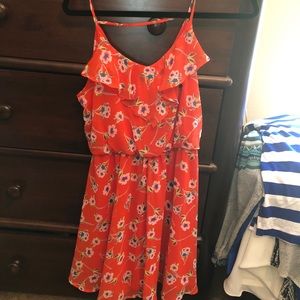orange floral lush dress